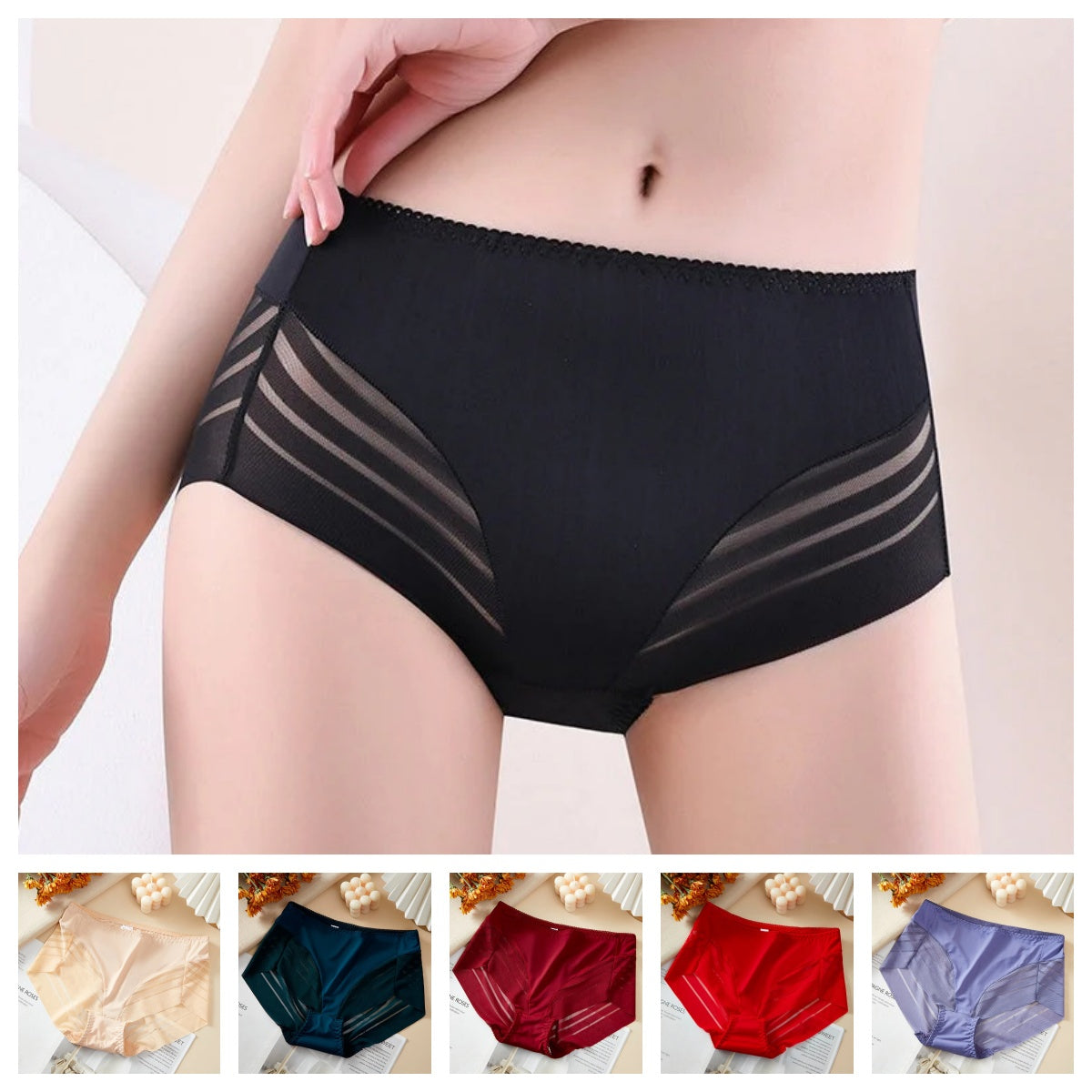 Nahtlose, atmungsaktive Spitzenhöschen für Damen