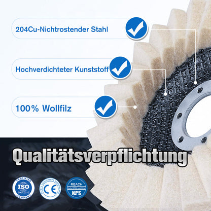 ⚡53 % RABATT !!✨ Wollpolierscheibe für Winkelschleifer – Hochglanz-Spiegelfinish! Langlebig  Vielseitig! 🔧