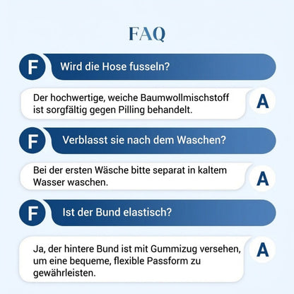 Bequeme blau gestreifte Hose mit Seitentaschen
