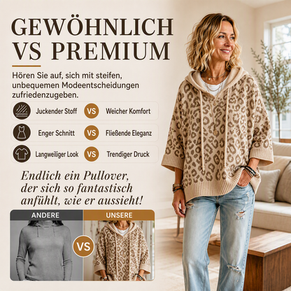 💞 Über 100.000 verkauft – der beliebteste Hit – jetzt zum halben Preis！Gestrickter Hoodie mit Leopardenmuster für Damen