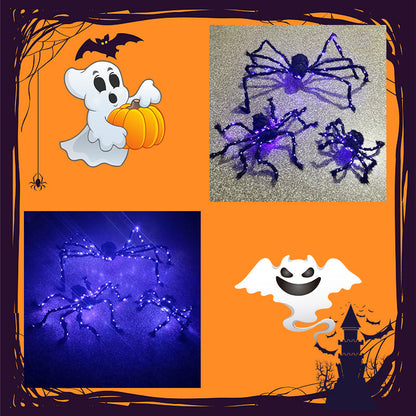 Halloween Schwarze Spinne Dekoration mit Licht