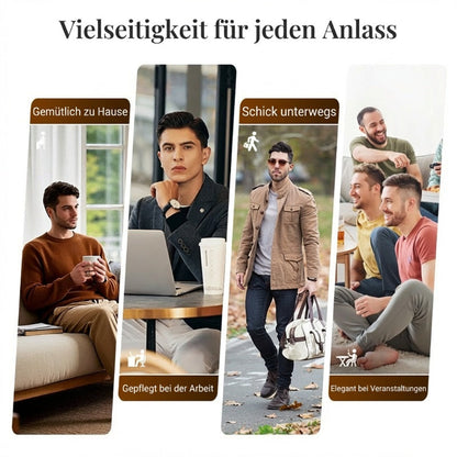 🏃👖Herren-Set aus Sweatshirt mit Waffelstrick und Hose mit geradem Bein