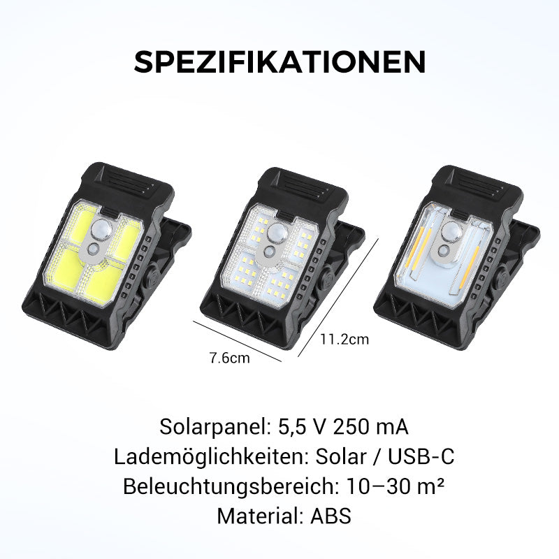 🌿 Solar-Clip-Leuchte mit Bewegungssensor 🔥Perfekt für Garten, Balkon & Terrasse! 🏡✨