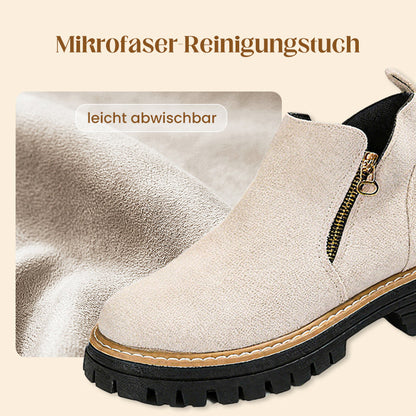 🥾 Damenschuhe trendig und komfortabel, runde Spitze mit Zip 🌟👢