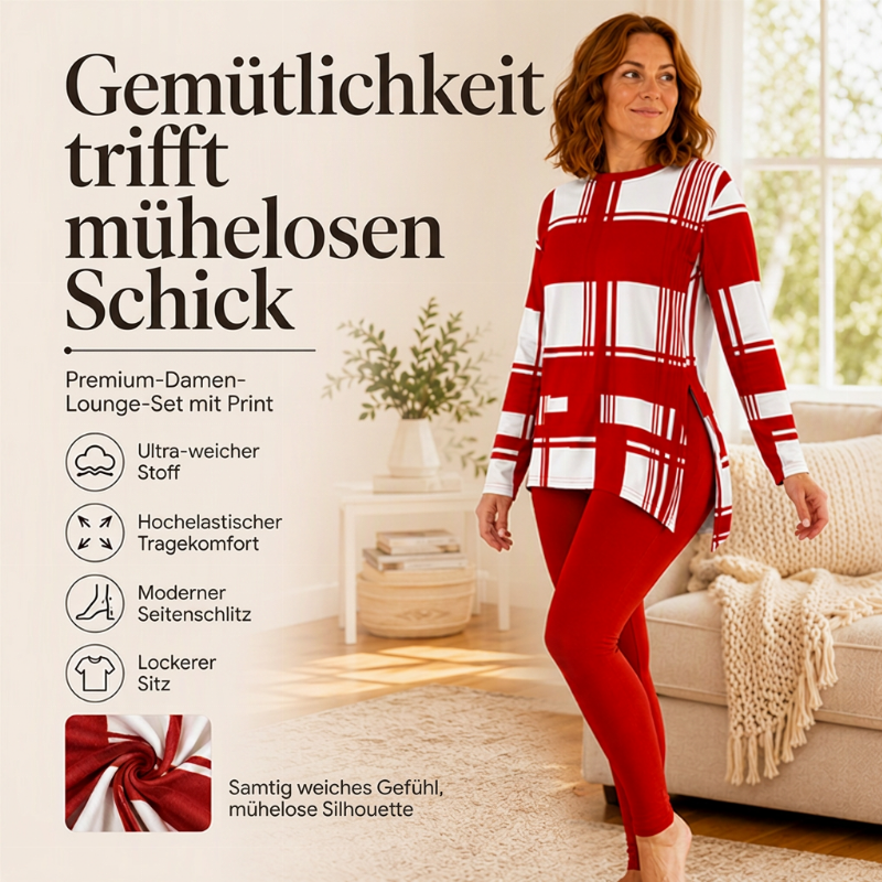 📢🎉50%Rabatt!!!🛍️✨Set aus langärmeligem T-Shirt mit Aufdruck und Leggings für Damen
