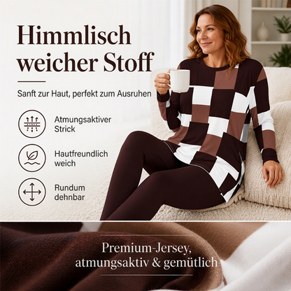 📢🎉50%Rabatt!!!🛍️✨Set aus langärmeligem T-Shirt mit Aufdruck und Leggings für Damen