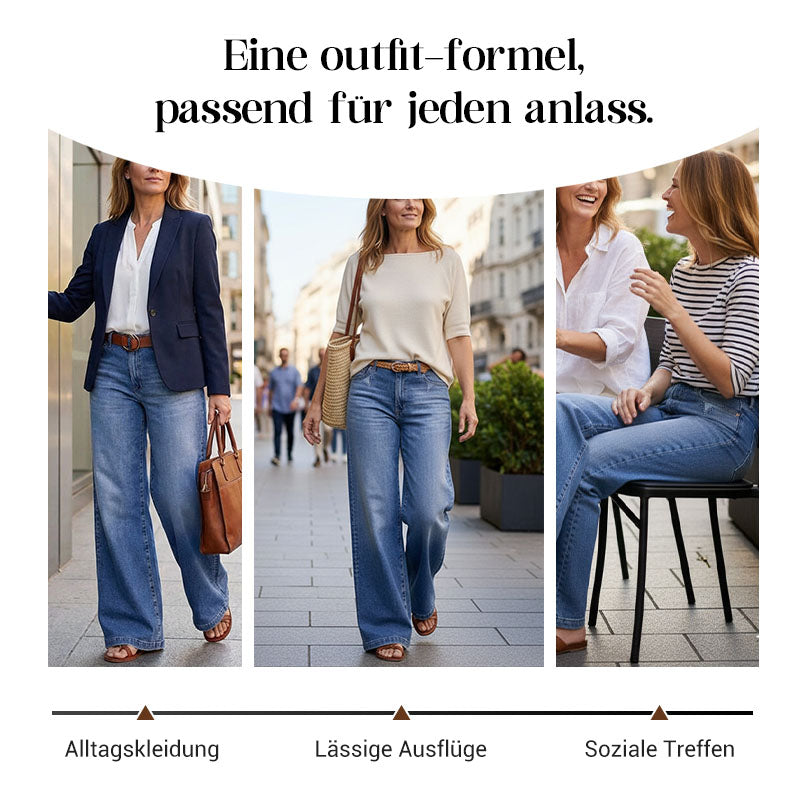 🔥🔥50% RABATT!🎁👖Damen Hochbund & Weitbein: Retro-Style, Bequeme Passform & Lässiger Look 👖✨