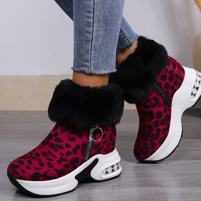 Plüschige, warme, höhenverstärkende Stiefeletten für Damen, ein Must-have für Herbst und Winter, modische, bequeme und vielseitige Schuhe🥰