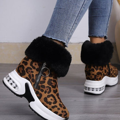 Plüschige, warme, höhenverstärkende Stiefeletten für Damen, ein Must-have für Herbst und Winter, modische, bequeme und vielseitige Schuhe🥰