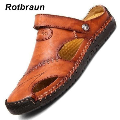 🔥Große Größe Weiches Leder Männer Atmungsaktive Outdoor-Sandalen💥💥