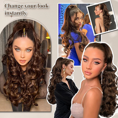 💜Clip-on-Haarverlängerung für welligen Pferdeschwanz