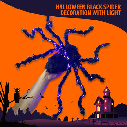 Halloween Schwarze Spinne Dekoration mit Licht