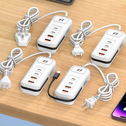 Multifunktionale Schnellladesteckdose für schnelle Aufladung mit 2PD und 2USB