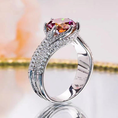 💍Hochwertiger Moissanitring💕Eleganter Vintage-Damenring