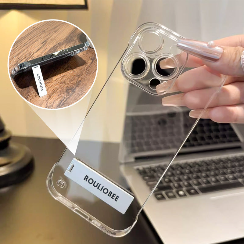 💥Nur für kurze Zeit 50 % Rabatt🔥0.33mm Ultra-thinTransparente Handyhülle mit Ständer für iPhone