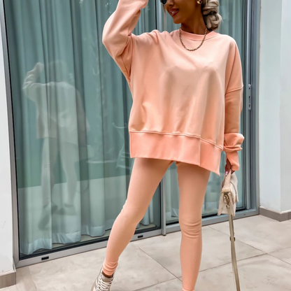 🔥Kostenloser Versand🔥 2-teiliges Set aus langärmligem bedrucktem Sweatshirt und Leggings für Damen