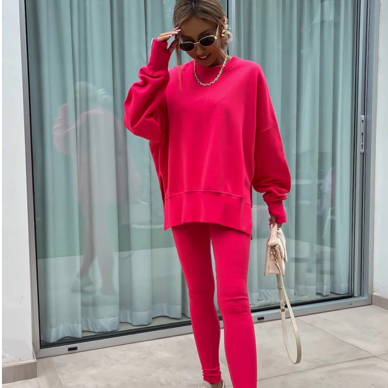 🔥Kostenloser Versand🔥 2-teiliges Set aus langärmligem bedrucktem Sweatshirt und Leggings für Damen