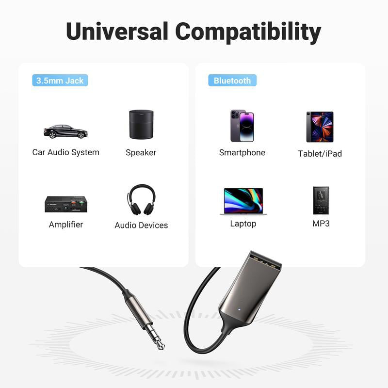 Bluetooth 5.0 Audio Empfänger USB-Kabel Audio Adapter