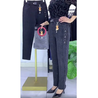 🚶🍂Modische, hochdehnbare Harem-Jeans in Übergrößen für den Freizeitlook👖