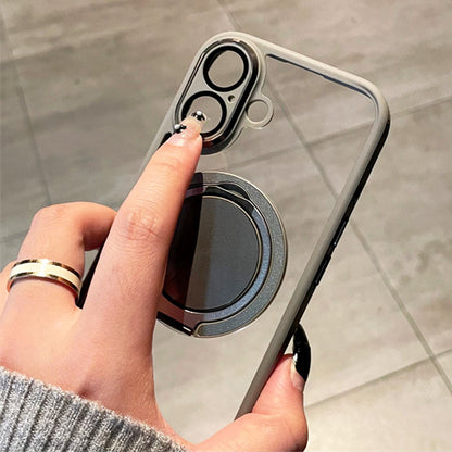 2024 verbesserte hochwertige🔥iPhone 16-13-Serie transparente magnetische Handyhülle mit drehbarem Ständer