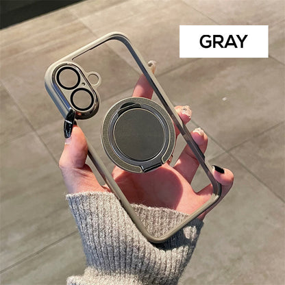 2024 verbesserte hochwertige🔥iPhone 16-13-Serie transparente magnetische Handyhülle mit drehbarem Ständer