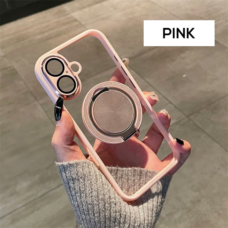 2024 verbesserte hochwertige🔥iPhone 16-13-Serie transparente magnetische Handyhülle mit drehbarem Ständer