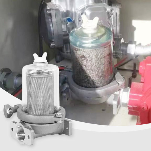 🌸Herbstschlussverkauf🌸 Auslaufsicherer und korrosionsbeständiger Ölpumpenfilter mit transparenter Schale