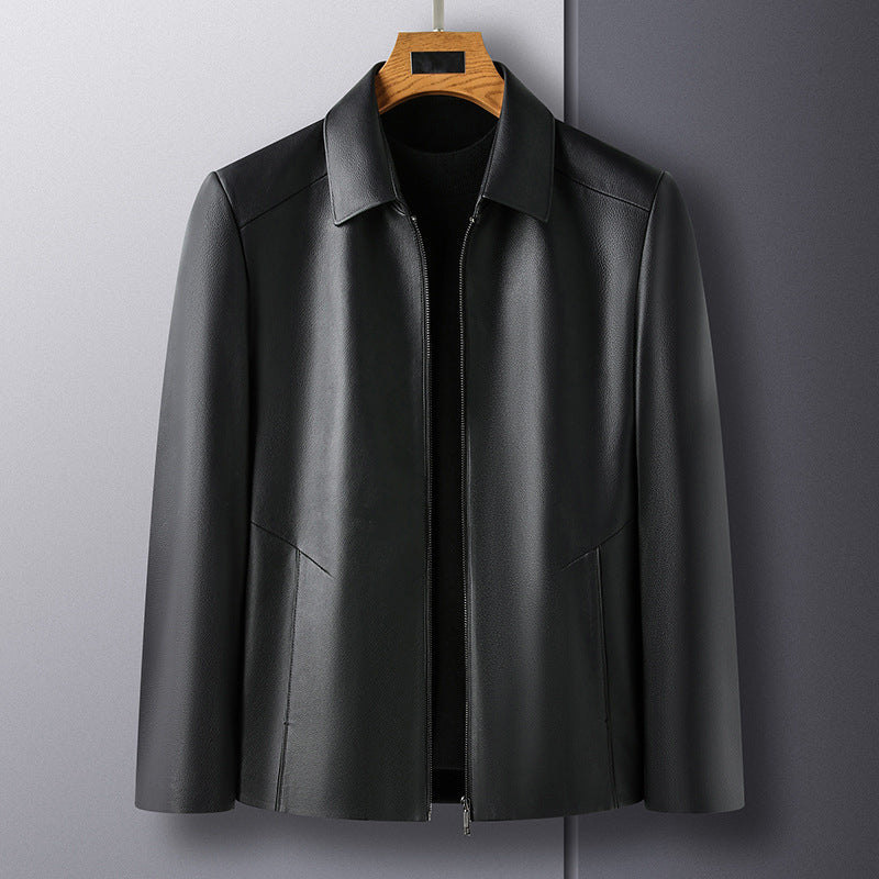 Herren Casual Business Revers PU Lederjacke
