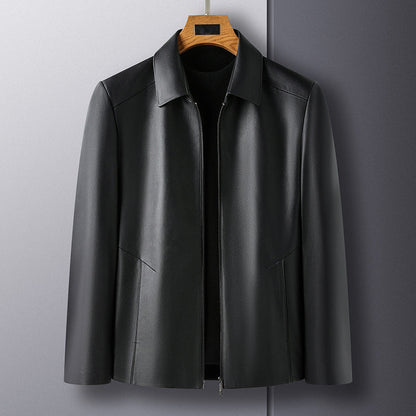 Herren Casual Business Revers PU Lederjacke