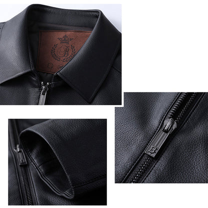 Herren Casual Business Revers PU Lederjacke