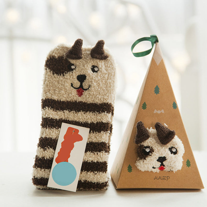 🎄🎅Weihnachten Cute Cartoon Wolle Socken (Mehrere Stile für Ihre Lieblings-Menschen🎁)