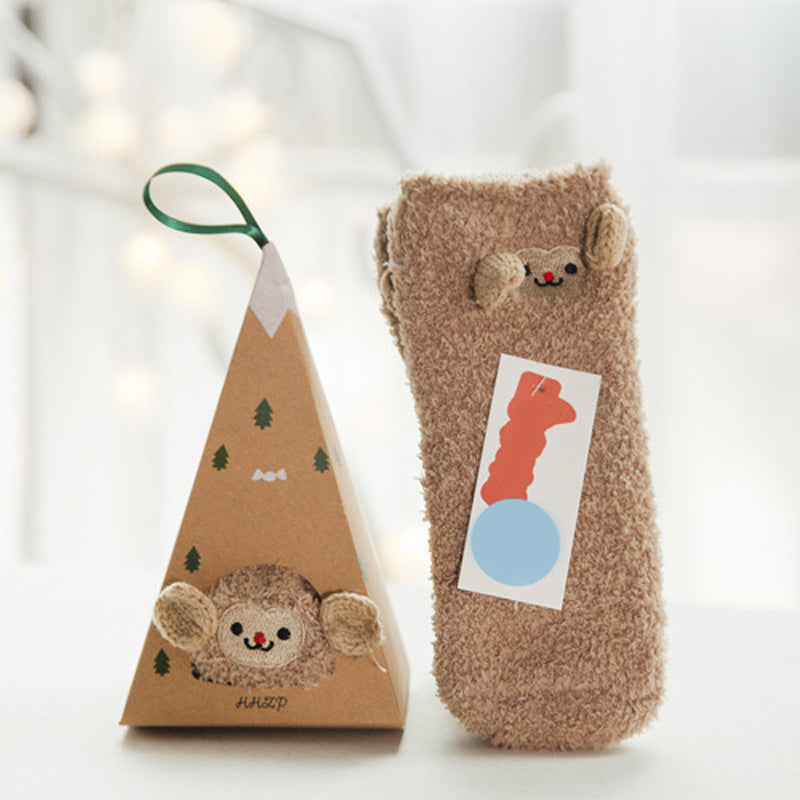 🎄🎅Weihnachten Cute Cartoon Wolle Socken (Mehrere Stile für Ihre Lieblings-Menschen🎁)