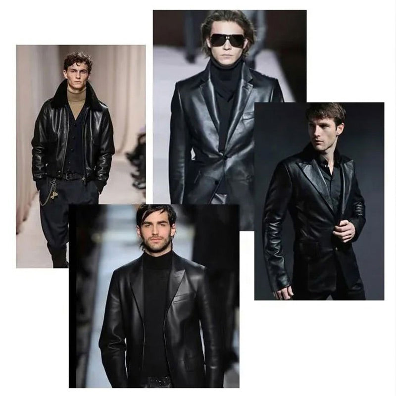 Klassische PU-Lederjacke für Herren mit Frontreißverschluss 🔥Business Casual Easy Match