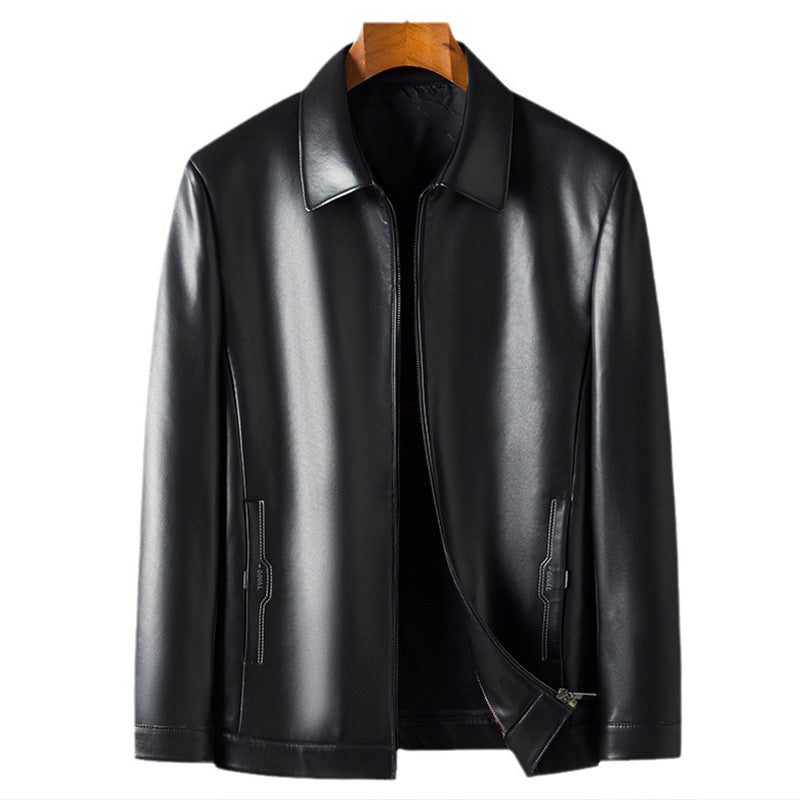 Klassische PU-Lederjacke für Herren mit Frontreißverschluss 🔥Business Casual Easy Match