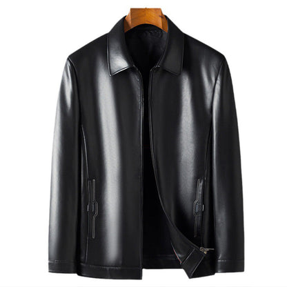 Klassische PU-Lederjacke für Herren mit Frontreißverschluss 🔥Business Casual Easy Match