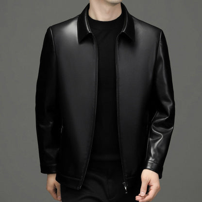 Klassische PU-Lederjacke für Herren mit Frontreißverschluss 🔥Business Casual Easy Match