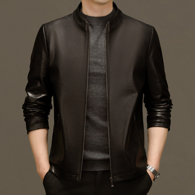 Klassische PU-Lederjacke für Herren mit Frontreißverschluss 🔥Business Casual Easy Match