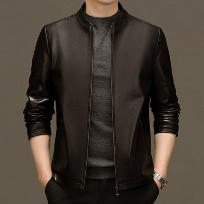 Klassische PU-Lederjacke für Herren mit Frontreißverschluss 🔥Business Casual Easy Match