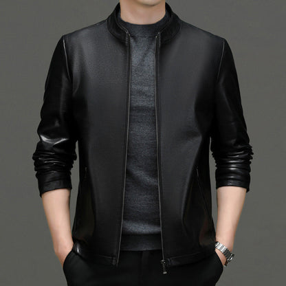 Klassische PU-Lederjacke für Herren mit Frontreißverschluss 🔥Business Casual Easy Match