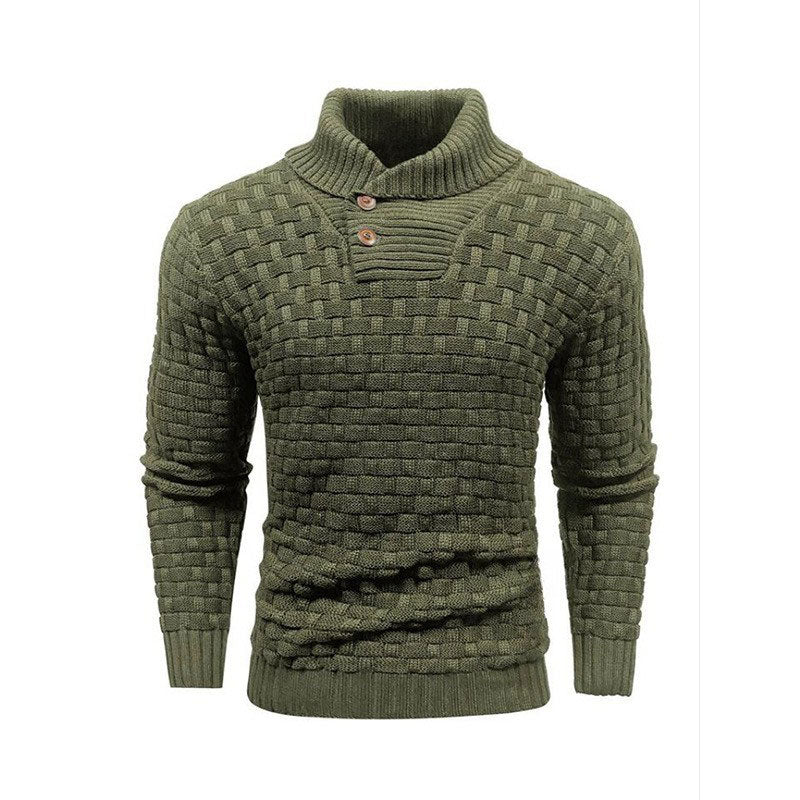 💜Herren Pullover mit strukturiertem Stehkragen