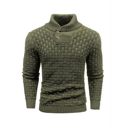 💜Herren Pullover mit strukturiertem Stehkragen