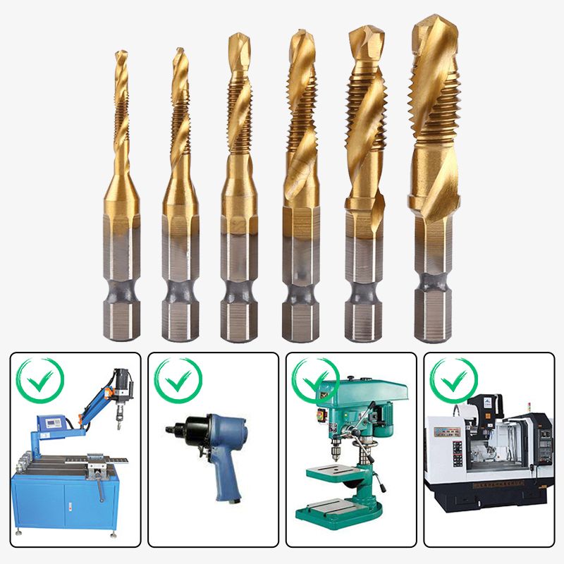 6PCS Mehrzweck-Compound-Spiralgewindebohrer-Set