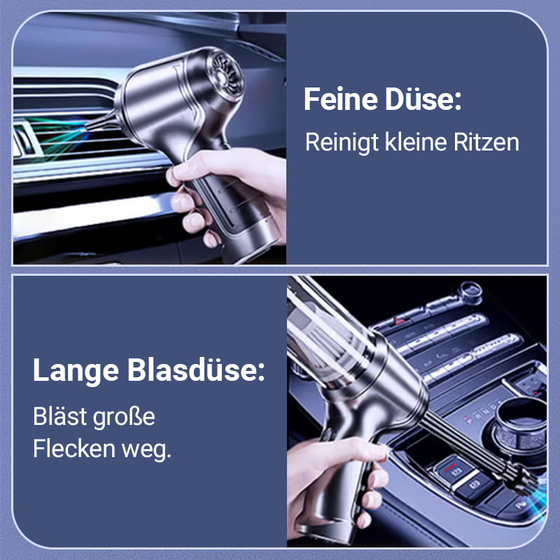 Kabelloser Autostaubsauger – Starke Saugkraft, 60 Minuten Akkulaufzeit, Geeignet für Autos und Sofas