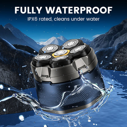 💧✂️💈Wasserdichter 6-fach Rasierer für den Kopf 💧✂️💈