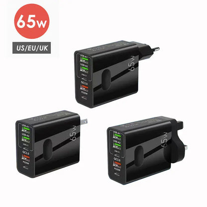 [Praktisches Geschenk] 65W Schnellladegerät mit mehreren Anschlüssen
