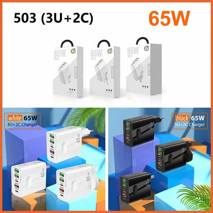 [Praktisches Geschenk] 65W Schnellladegerät mit mehreren Anschlüssen