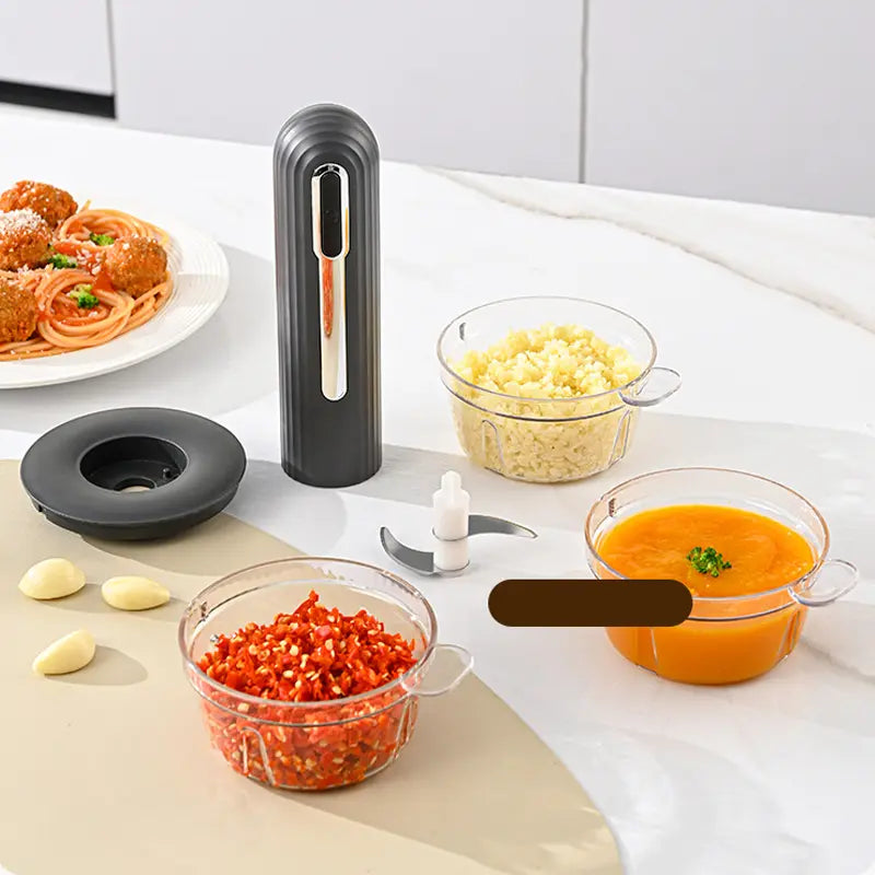 🔪USB-Kabelloser Küchenzerkleinerer für Fleisch, Saucen und mehr – Schnell, hygienisch und einfach! 🍖🥦