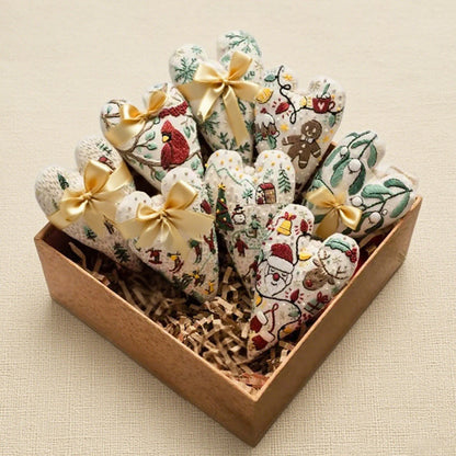 🩷Herzförmiges Handstickerei-Weihnachtsset
