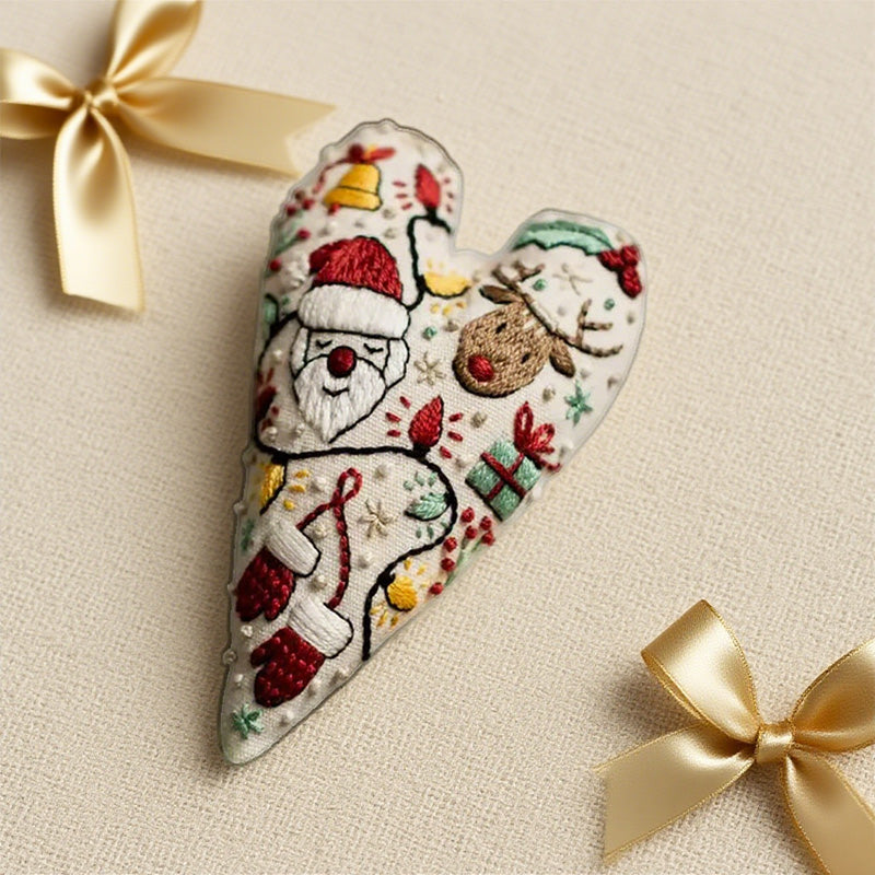 🩷Herzförmiges Handstickerei-Weihnachtsset