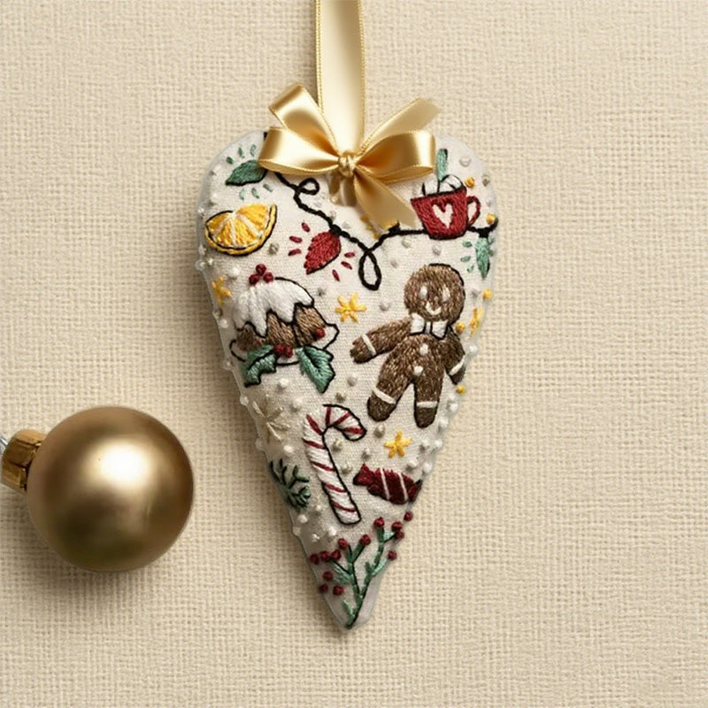 🩷Herzförmiges Handstickerei-Weihnachtsset
